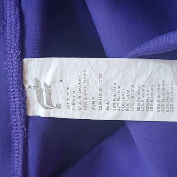 Fabletics Powerhold Purple Colorblock Mesh Panel Athletic Athleisure Leggings - Picture 7 of 12